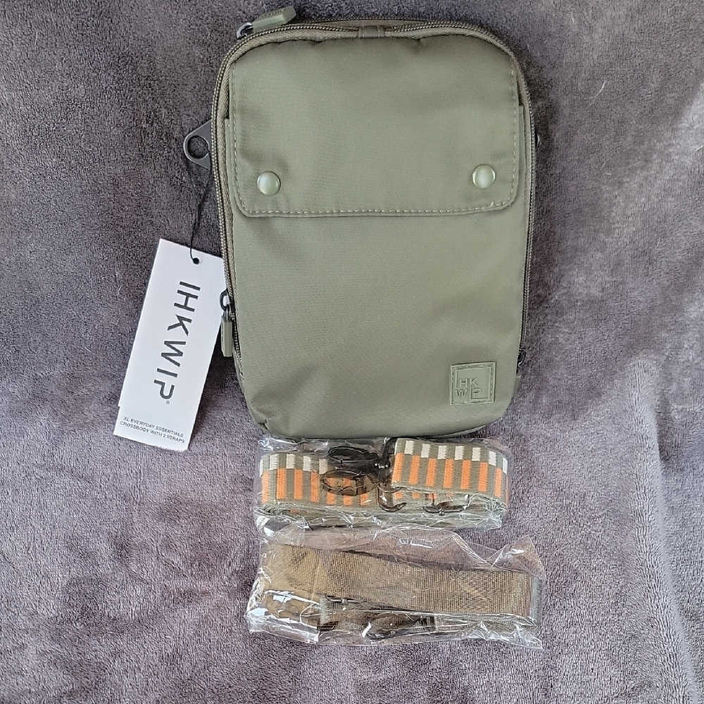 IHKWIP XL Everyday Essentials Olive Green Crossbody Bag with Straps New